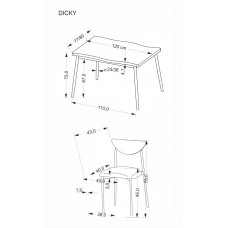 Galda un krēslu komplekts DICKY